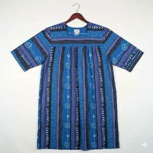 Vintage Saybury Tribal Batik Kaftan Caftan Mumu House Dress Size Large